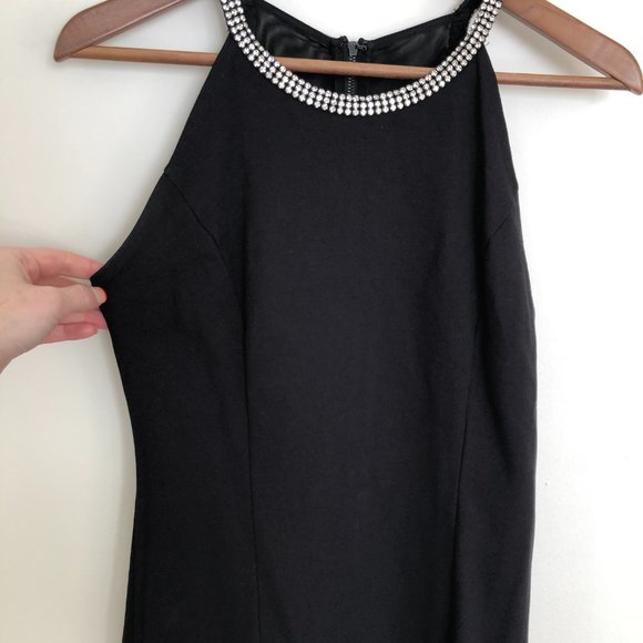 Guess - Black bodycon dress with crystal neck detail - Picture 2 of 6